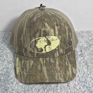 Mossy Oak Logo Bottomland Camo Meshback Snapback Cap Hat NEW Hunting Outdoors